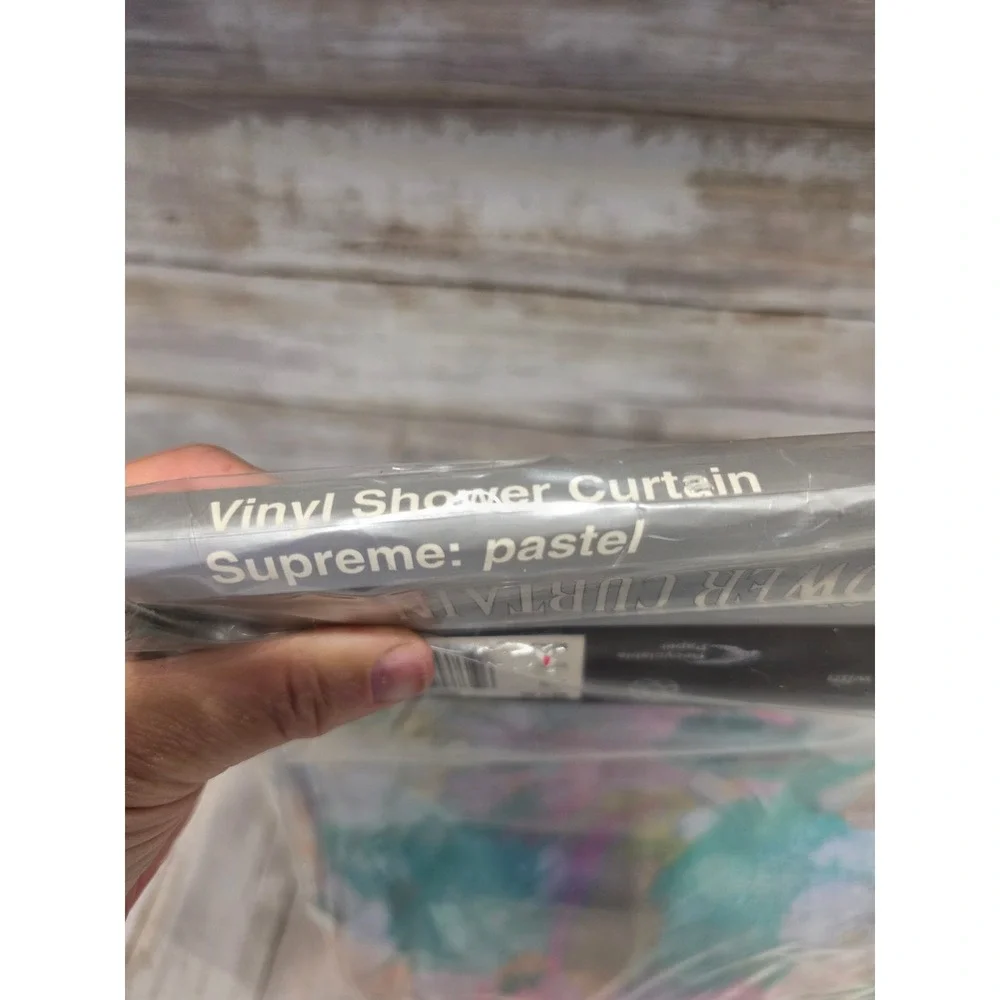 Ex-Cell Home Fashions Vinyl Shower Curtain Supreme Pastel Floral 70x72 Vintage